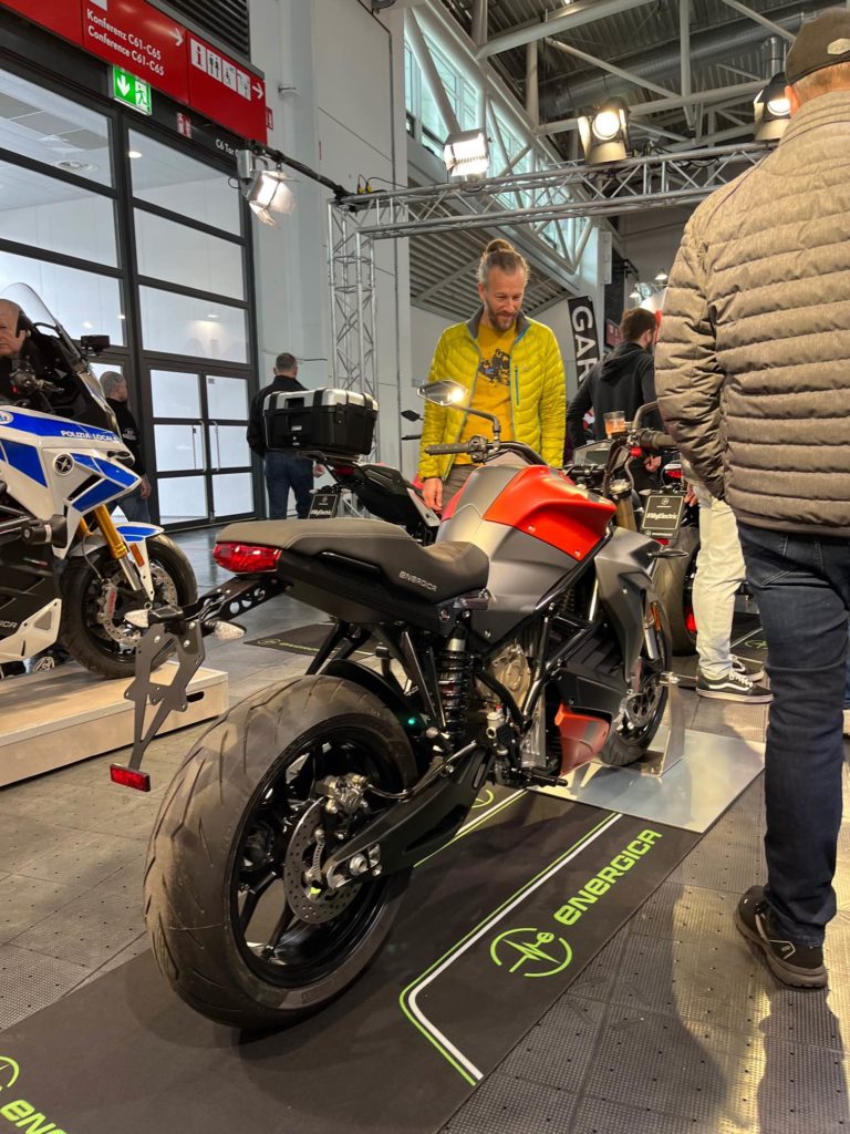 Energica Elektromotorrad auf der IMOT, Südd. größte Motorradmesse. Fokus E-Mobilität.