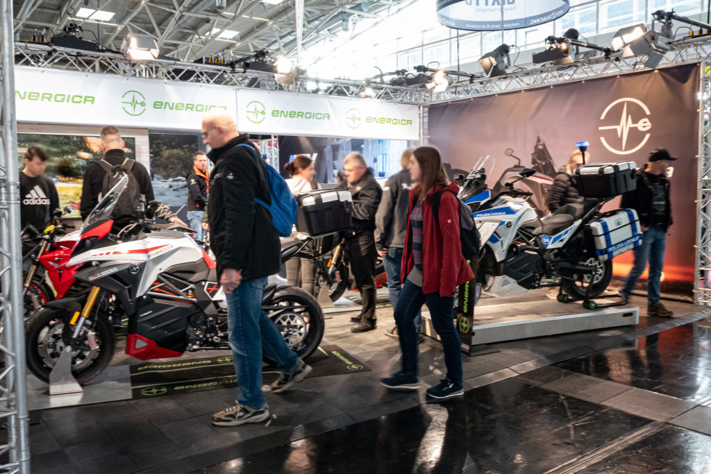 Energica E-Motorräder auf der IMOT, Süddeutschlands grösster Motorradmesse.