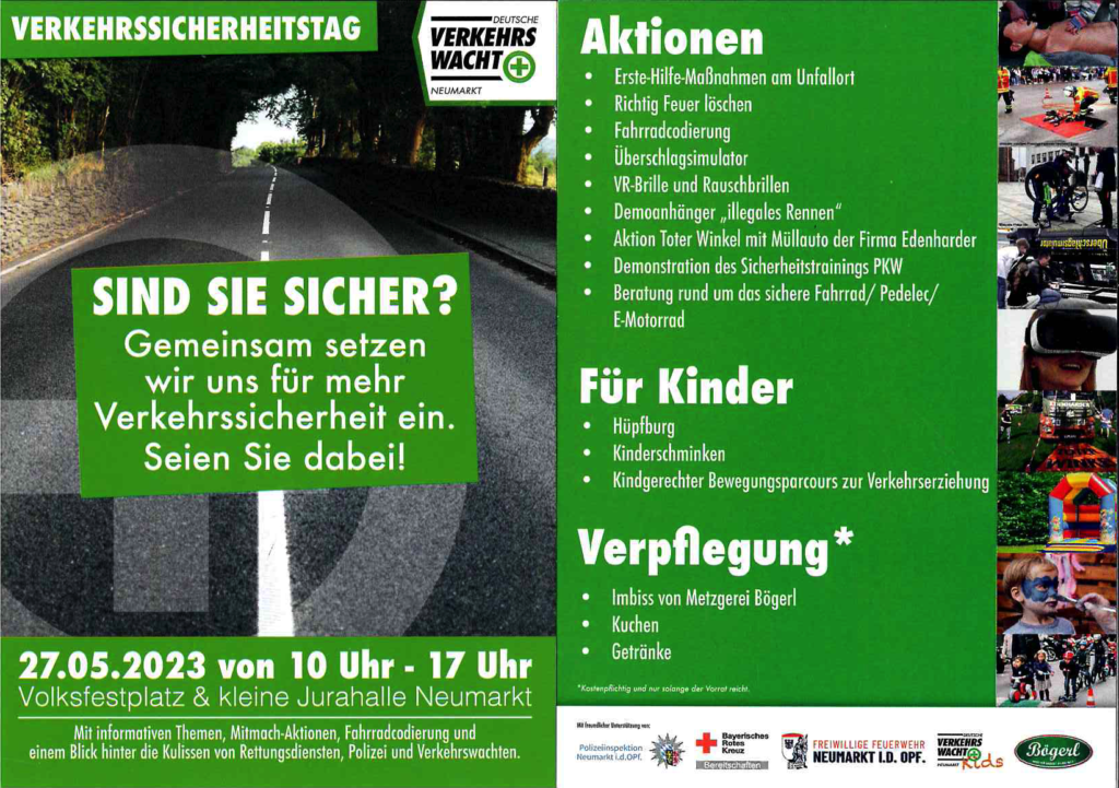 Verkehrssicherheitstag Neumarkt: Aktionen, Infos zu E-Fahrzeugen, Kinderprogramm.